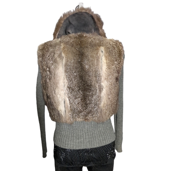 VINTAGE Luxury Real Faux Fur & Knit Jacket Size M. - Picture 10 of 16